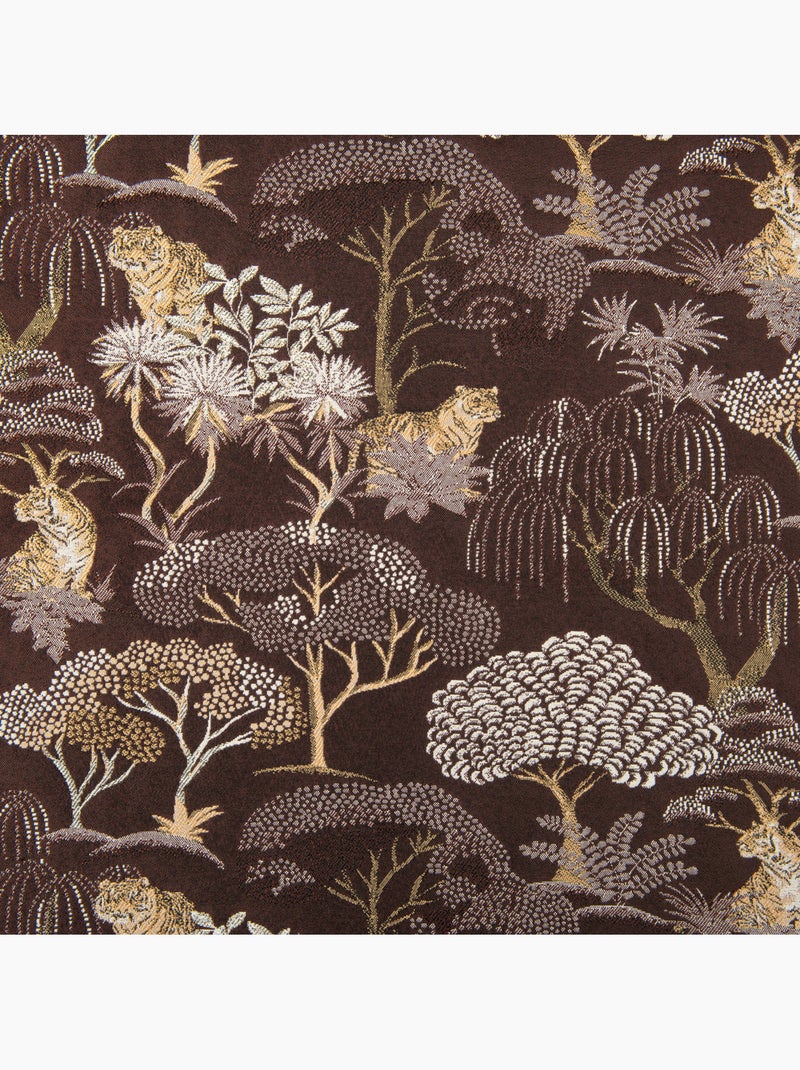 Rideau jacquard tamisant motif tigre japonisant Marron - Kiabi