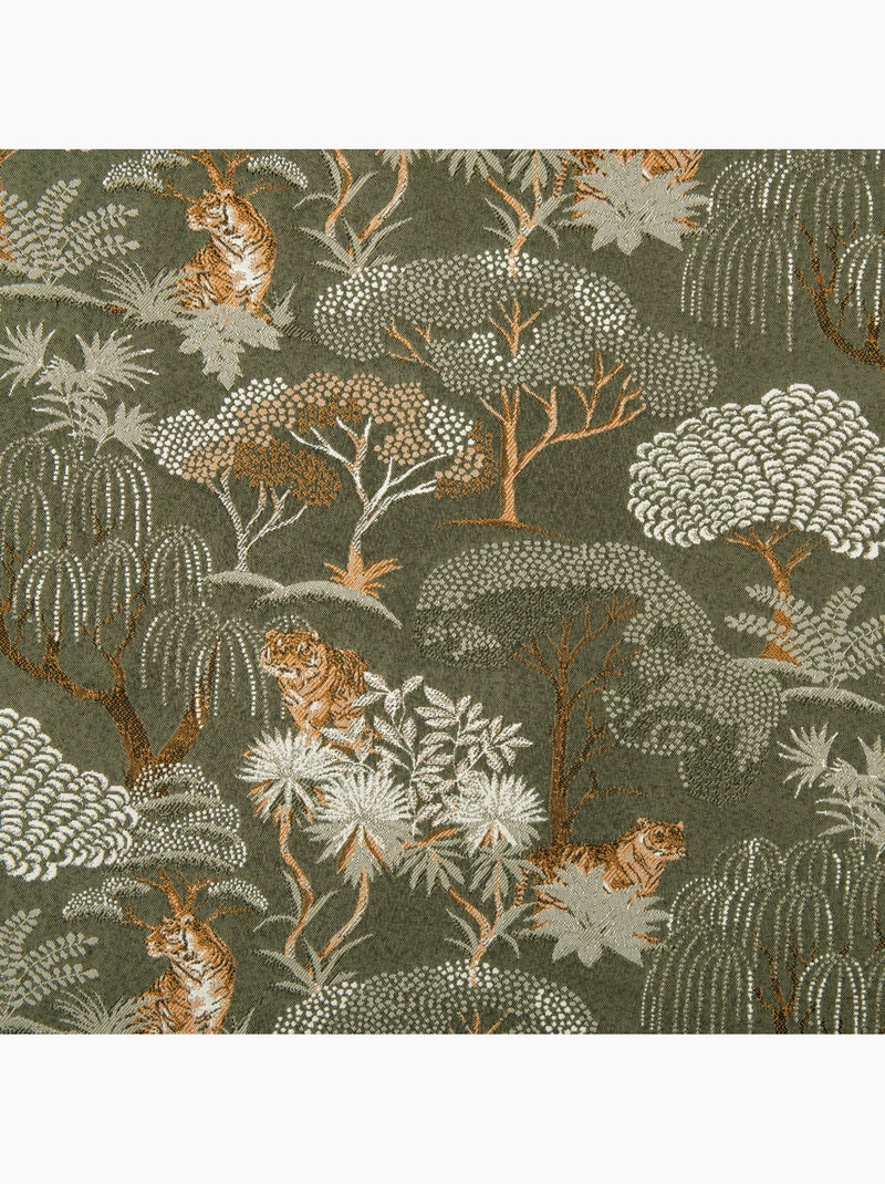 Rideau jacquard tamisant motif tigre japonisant Vert - Kiabi