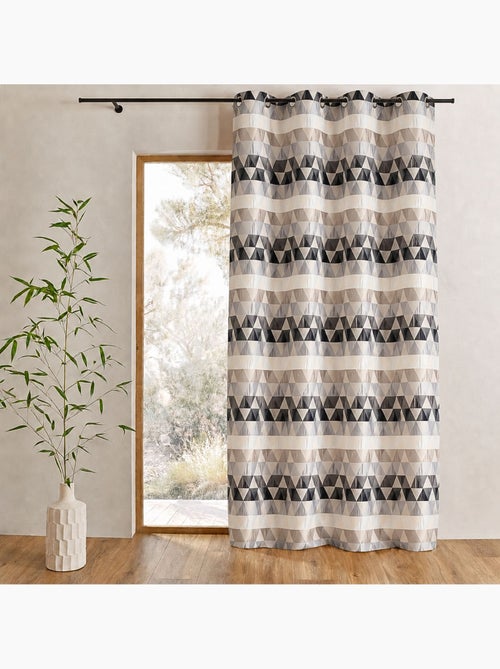 Rideau jacquard tamisant motifs triangles - Kiabi