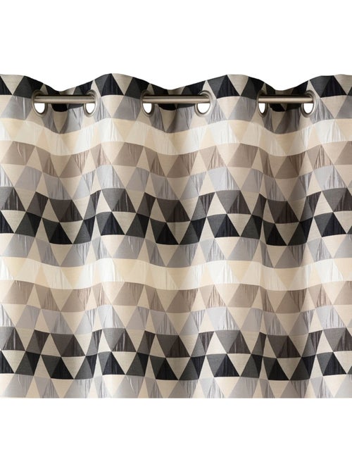 Rideau jacquard tamisant motifs triangles - Kiabi