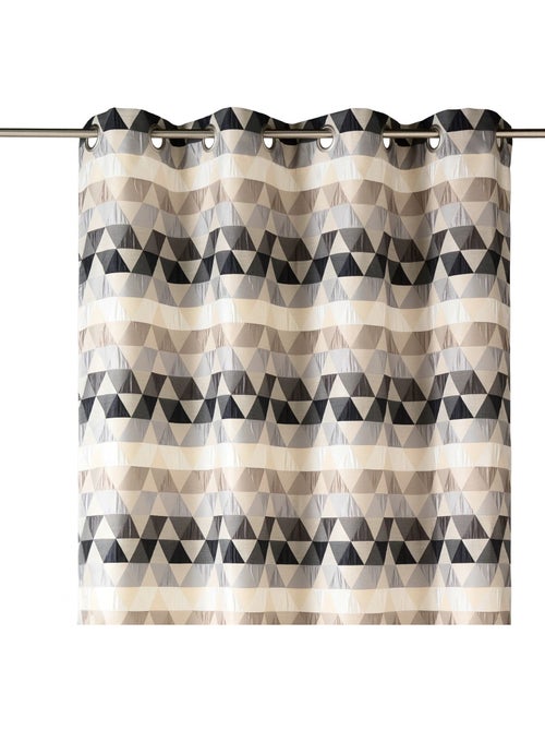Rideau jacquard tamisant motifs triangles - Kiabi