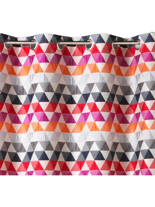 Rideau jacquard tamisant motifs triangles - Kiabi