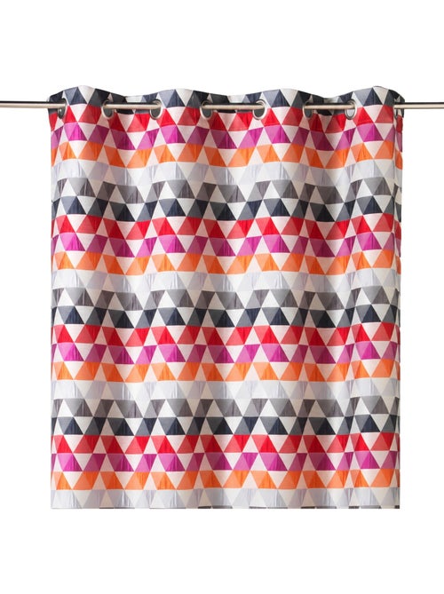 Rideau jacquard tamisant motifs triangles - Kiabi