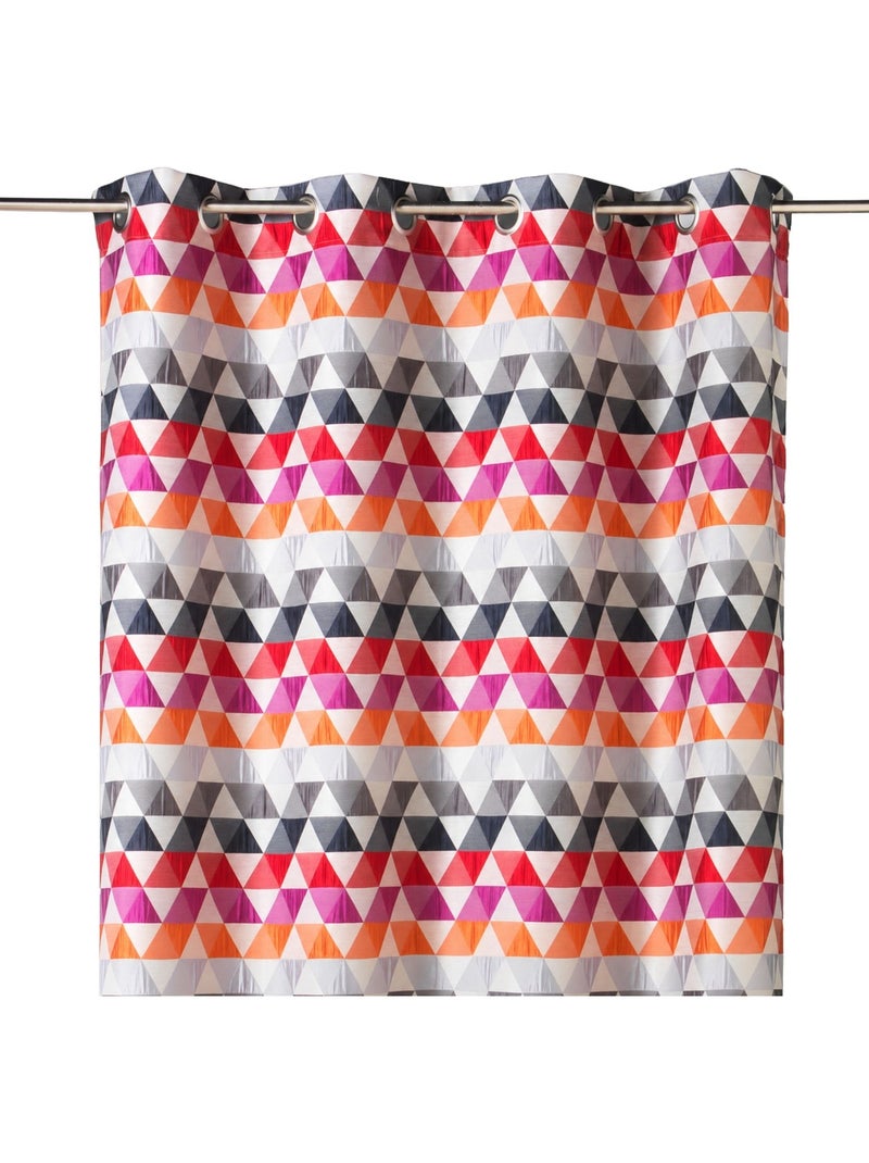 Rideau jacquard tamisant motifs triangles Orange - Kiabi