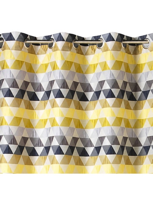 Rideau jacquard tamisant motifs triangles - Kiabi