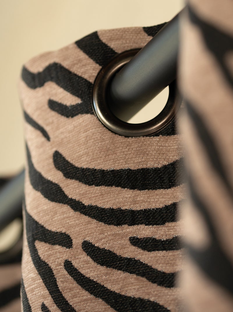 Rideau jacquard zèbre Noir - Kiabi