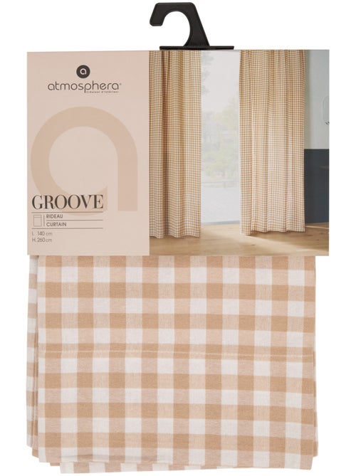 Rideau motif vichy en coton GROOVE - Kiabi