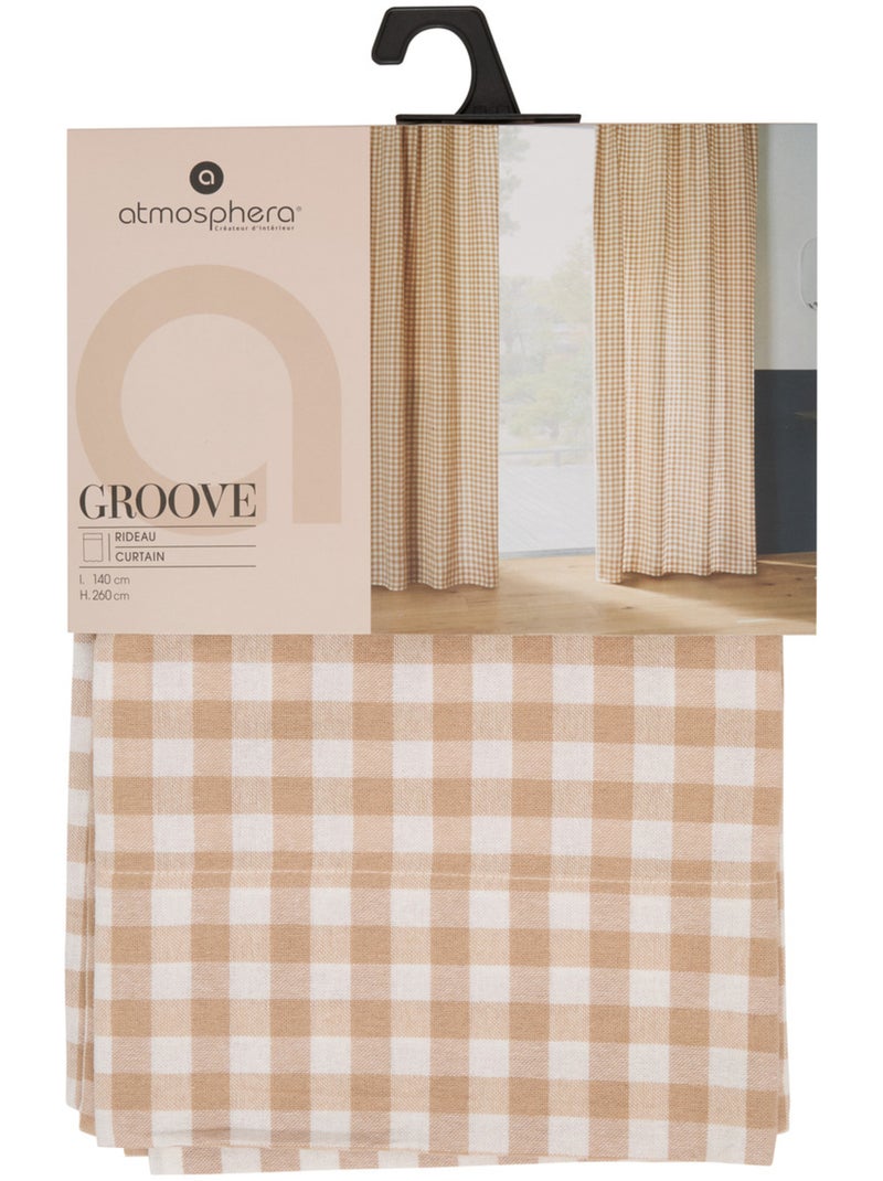 Rideau motif vichy en coton GROOVE Lin - Kiabi