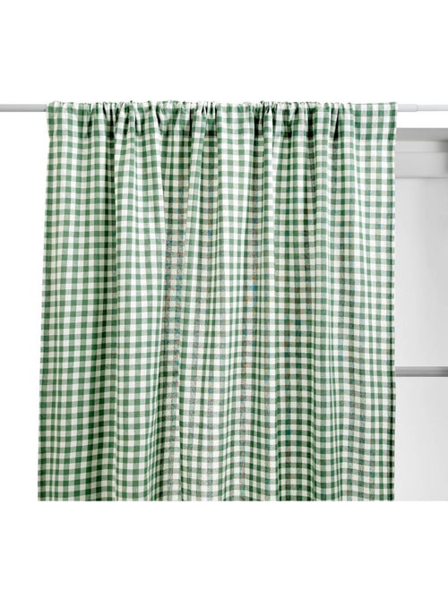 Rideau motif vichy en coton GROOVE - Kiabi