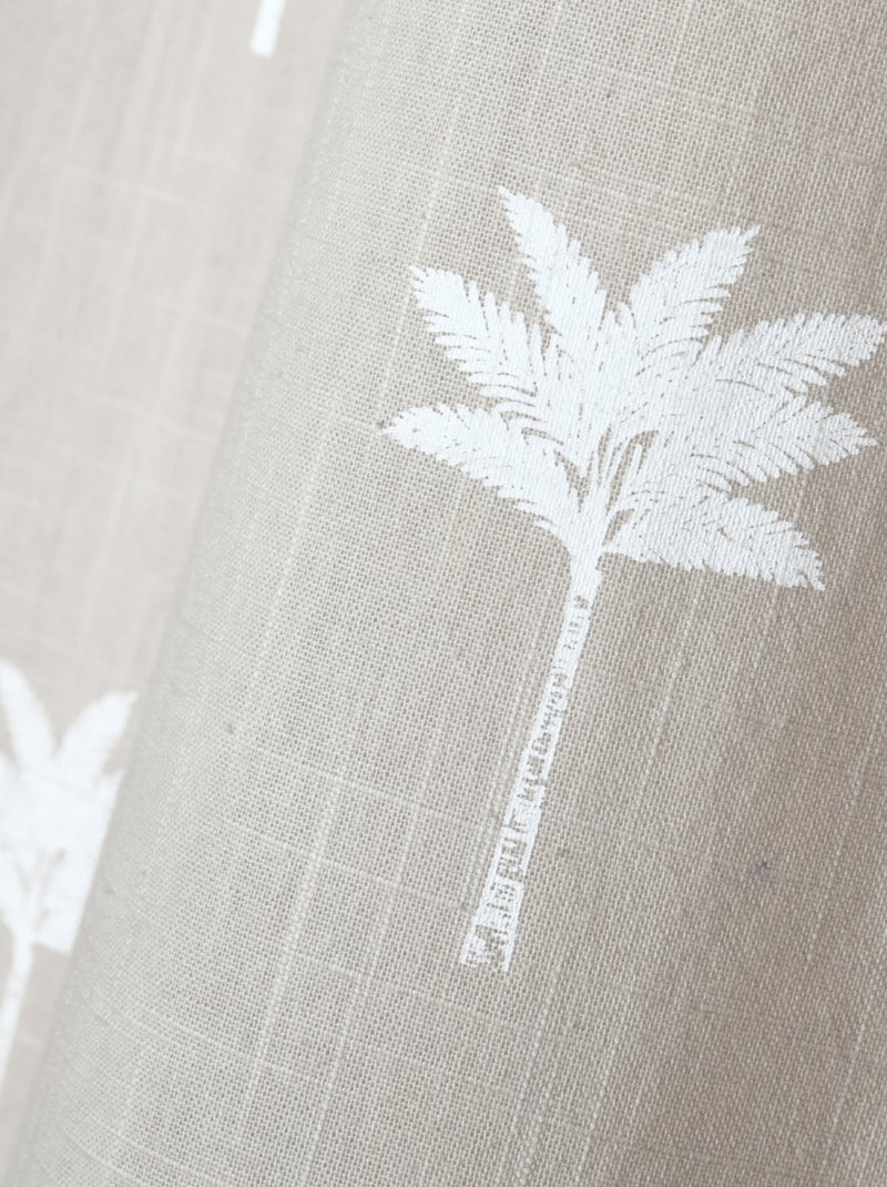 Rideau motifs palmier brodés Beige - Kiabi
