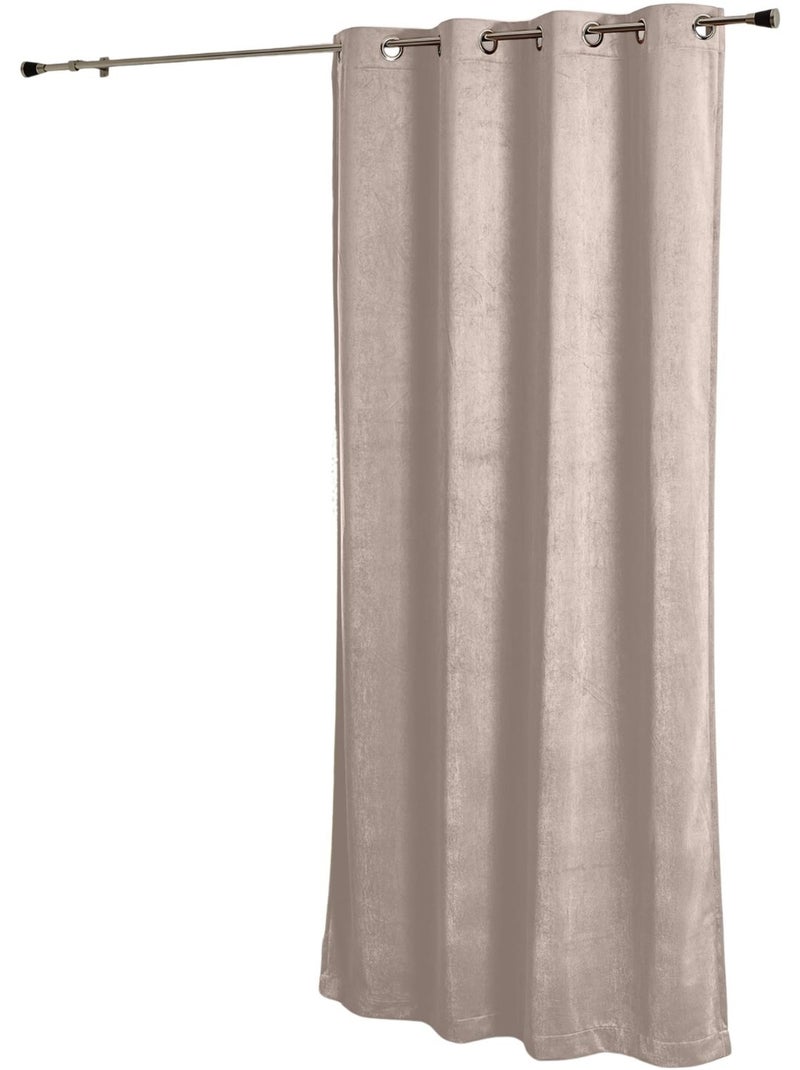 Rideau obscurcissant et isolant aspect velours Beige - Kiabi