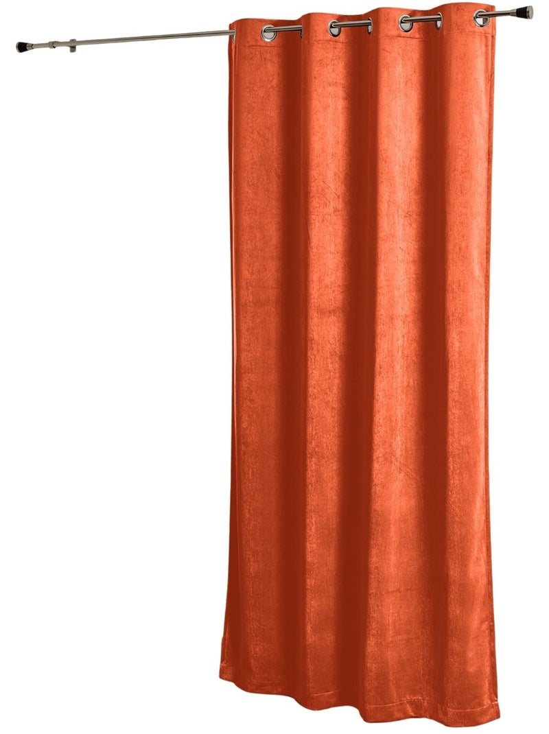 Rideau obscurcissant et isolant aspect velours Terracotta - Kiabi
