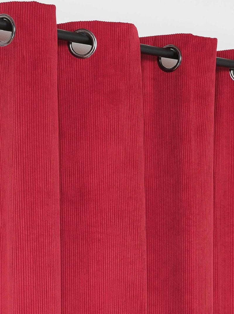 Rideau obscurcissant et isolant en velours côtelé Rouge - Kiabi