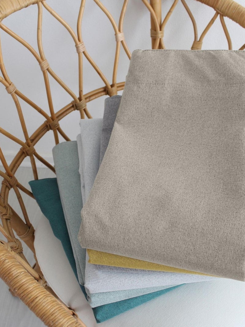 Rideau occultant aspect chambray Beige - Kiabi