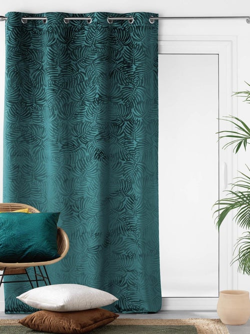 Rideau occultant en velours feuilles de monstera - Kiabi Rideau occultant en velours feuilles de monstera - Kiabi