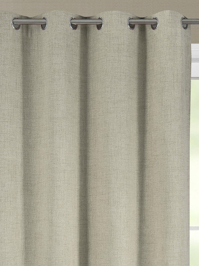 Rideau occultant et thermique  chiné Beige - Kiabi