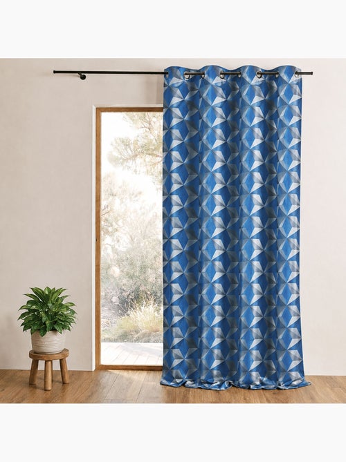 Rideau occultant jacquard à motifs géométriques - Kiabi