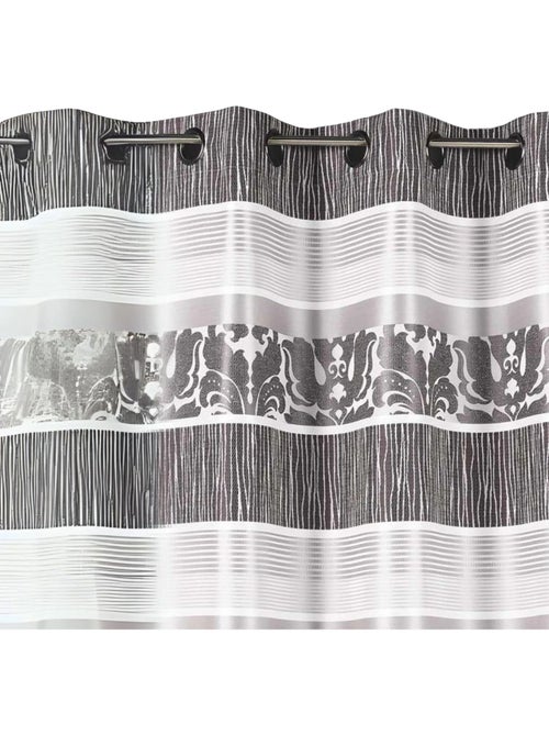 Rideau occultant jacquard à rayures horizontales colorées - Kiabi