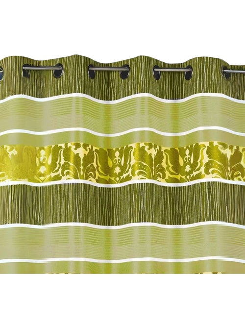 Rideau occultant jacquard à rayures horizontales colorées - Kiabi
