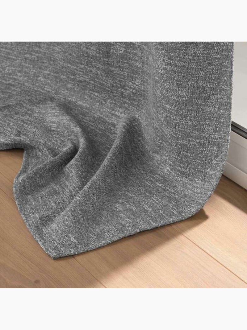 Rideau occultant occultant jacquard dusky gris anthracite - Kiabi
