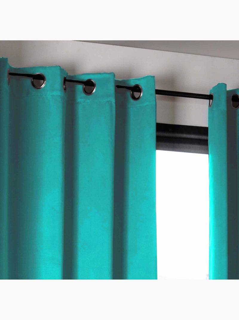 Rideau occultant uni 210gr/m2 Bleu céladon - Kiabi