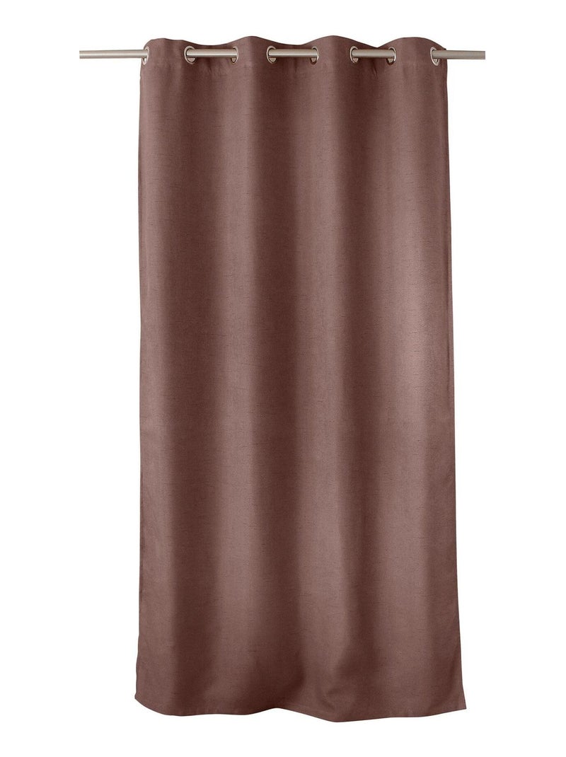 Rideau occultant uni et fileté Marron glacé - Kiabi