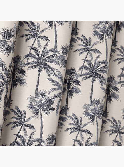 Rideau œillets motif palmier tamisant en tissu texturé - Kiabi