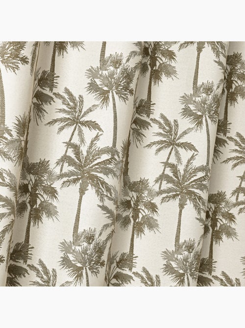 Rideau œillets motif palmier tamisant en tissu texturé - Kiabi
