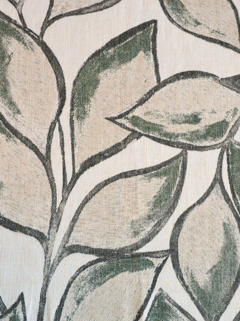 Rideau poly-lin imprimé feuilles aquarelle Vert - Kiabi