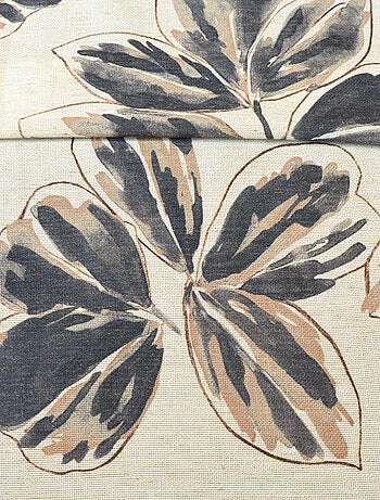 Rideau poly-lin imprimé fleur aquarelle