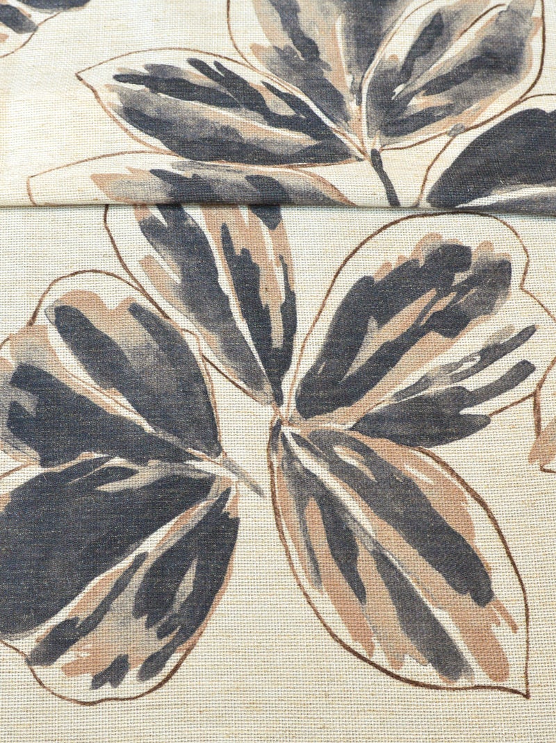 Rideau poly-lin imprimé fleur aquarelle Bleu jean - Kiabi