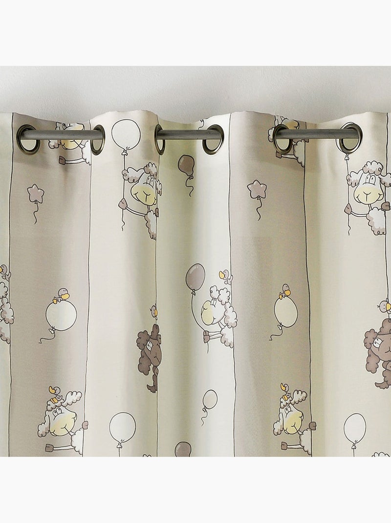 Rideau pour enfant imprimés "mouton" Beige - Kiabi