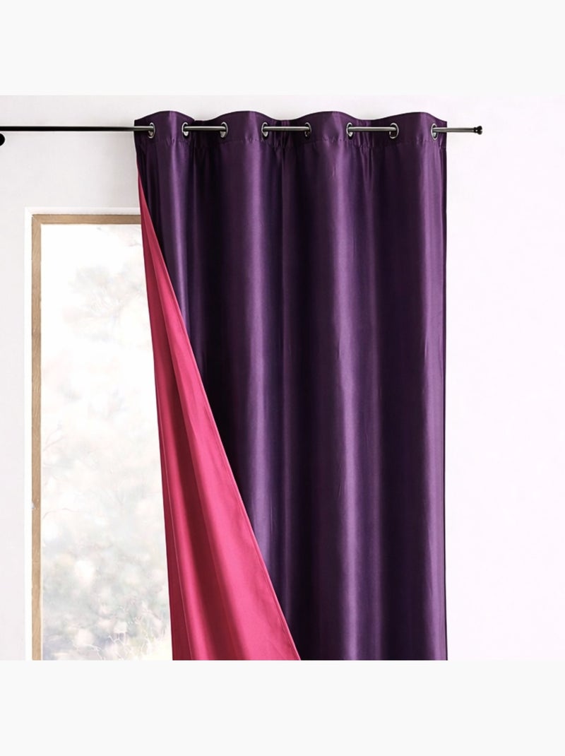 Rideau réversible en taffetas Violet prune - Kiabi