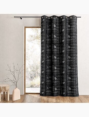 Rideau shantung à paillettes et motifs imprimés