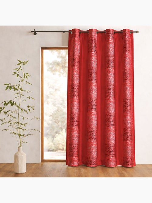 Rideau shantung brodé bandes de motifs ethniques - Kiabi