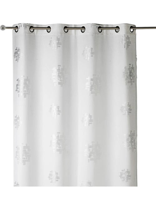 Rideau shantung imprimés motifs argent - Kiabi