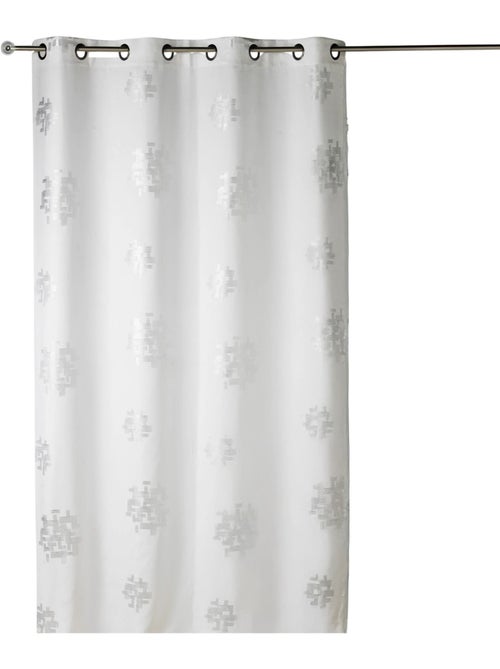 Rideau shantung imprimés motifs argent - Kiabi