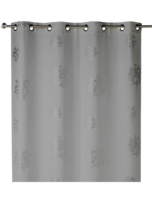 Rideau shantung imprimés motifs argent - Kiabi