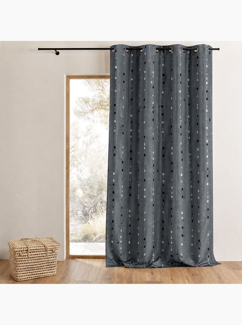 Rideau shantung motif de boules tissées - Kiabi