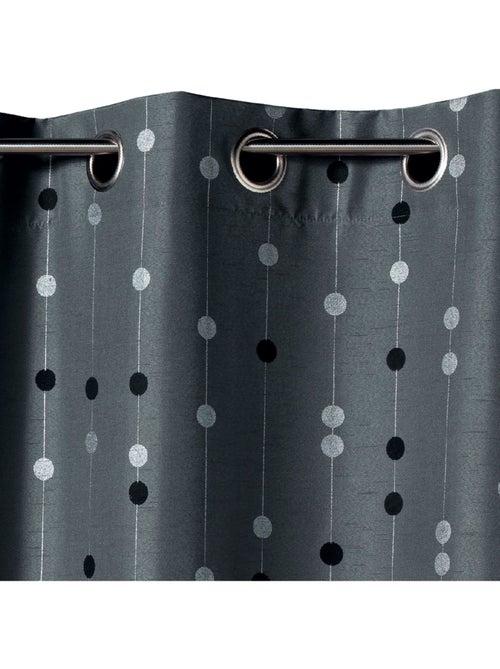 Rideau shantung motif de boules tissées - Kiabi