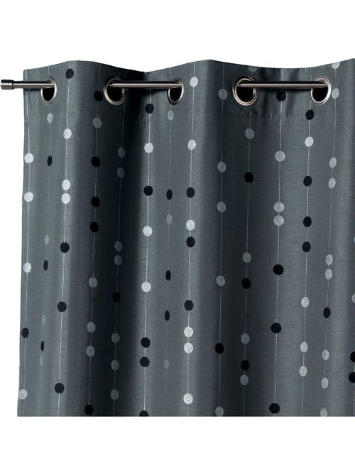 Rideau shantung motif de boules tissées - Kiabi