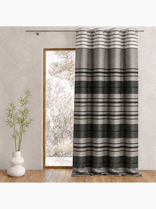 Rideau shantung rayure chenille - Kiabi