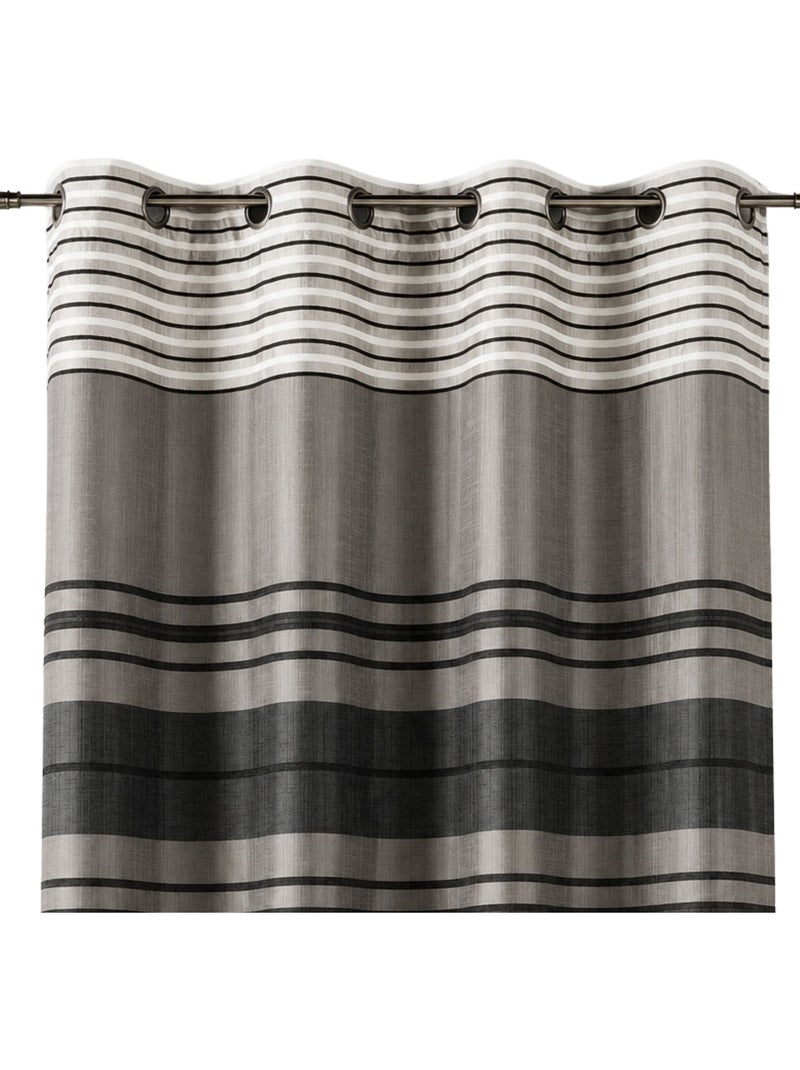 Rideau shantung rayure chenille Taupe - Kiabi