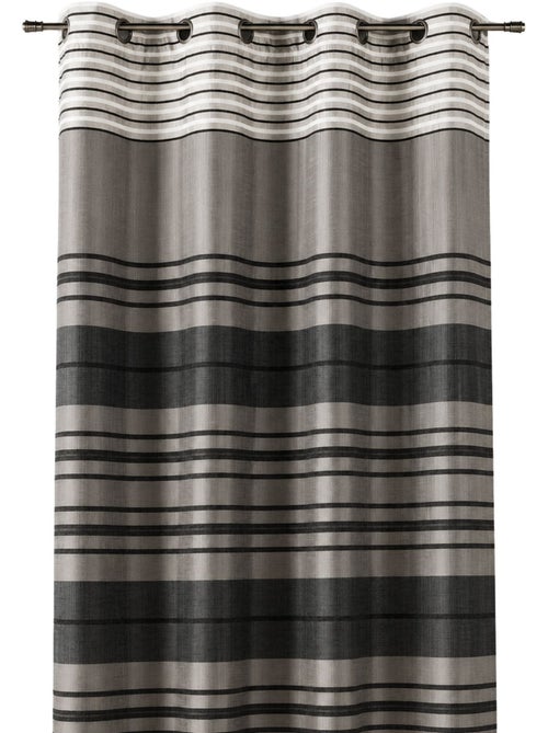 Rideau shantung rayure chenille - Kiabi