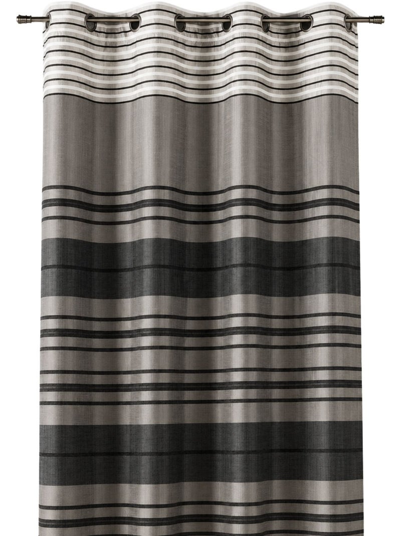 Rideau shantung rayure chenille Taupe - Kiabi