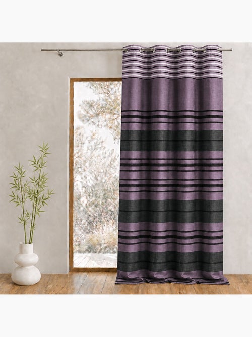 Rideau shantung rayure chenille - Kiabi