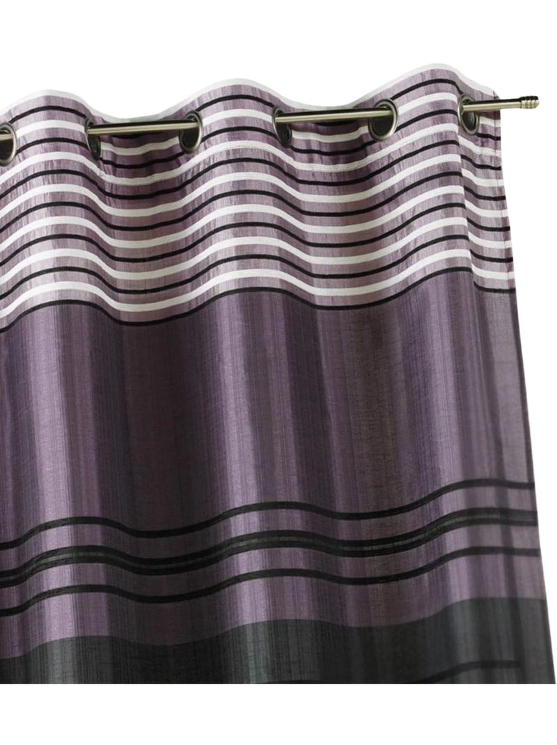 Rideau shantung rayure chenille Violet prune - Kiabi