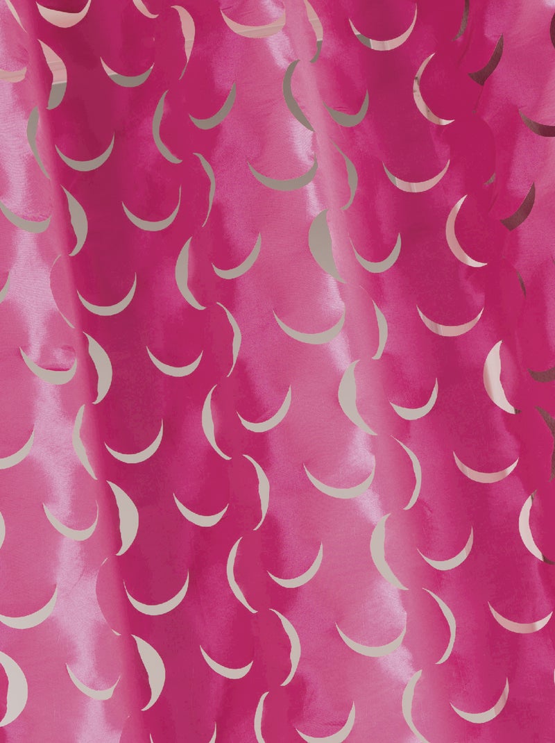 Rideau taffetas léger motif découpé au laser Rose framboise - Kiabi