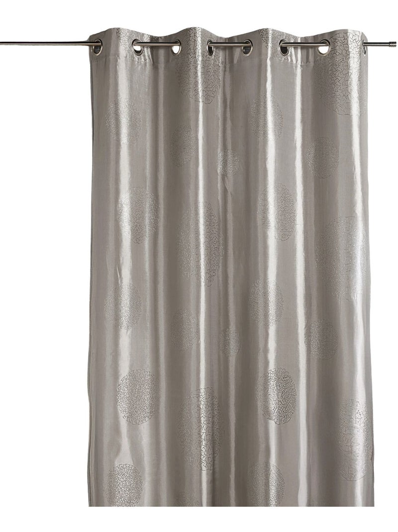 Rideau taffetas motif de ronds argentés Gris clair - Kiabi