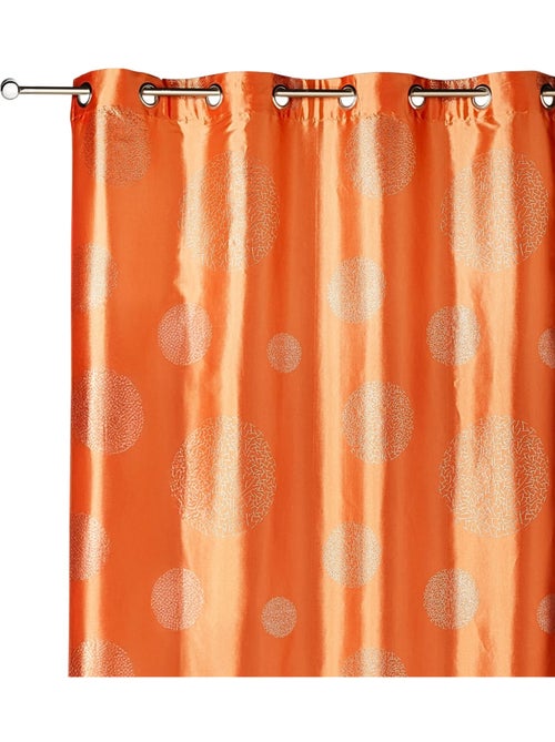 Rideau taffetas motif de ronds argentés - Kiabi